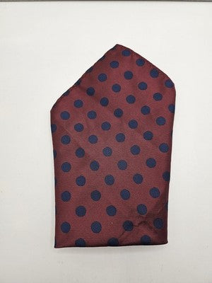 Mens Pocket Square Burgundy Vtg Retro Wedding Pre-Loved Vintage Poly 8''-10'' Silk Handkerchief