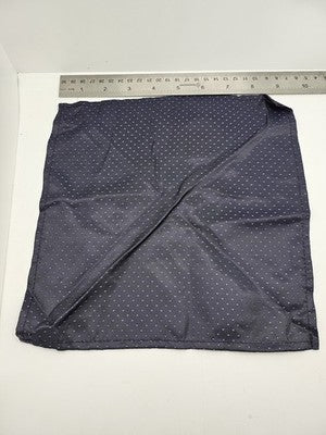 Mens Pocket Square Navy Blue Vtg Retro Wedding Pre-Loved Vintage Poly 8''-10'' Silk