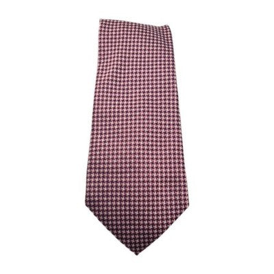 T.M Lewin Hounds tooth Pattern Mens Silk Tie Classic Designer Necktie BX1 Vintage Retro Wedding