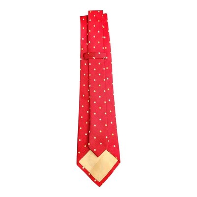 TM Lewin Red and Yellow Spotty All Silk Tie Mens Vintage Retro Wedding Formal Designer Classic