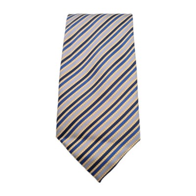 Saville Row Yellow Blue Stripe Mens Silk Tie Classic Designer Necktie BX11 Vinta Vintage Retro