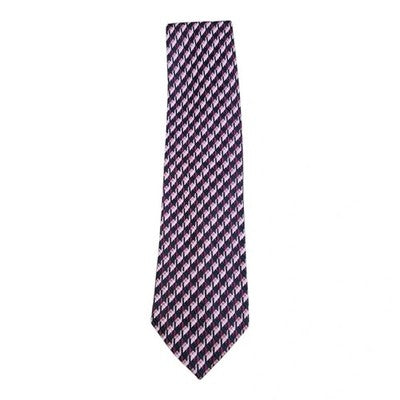 Baumler Purple Dogstooth Silk Tie Mens Vintage Retro Wedding Formal Designer Classic Necktie