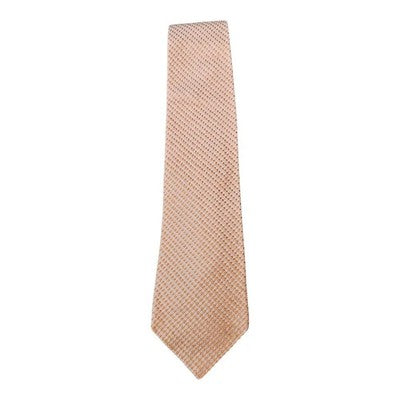 Kenzo Beige and Gold Textured Weave Silk Tie Mens Vintage Retro Wedding Formal Designer Classic