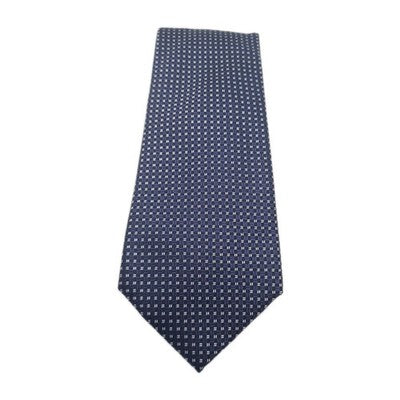 T.M Lewin Blue Pattern Mens Silk Tie Classic Designer Necktie Formal BX3 Vintage Retro Wedding