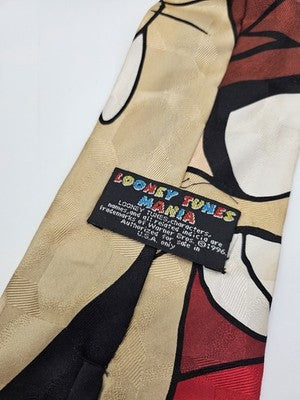 Looney Tunes Mania Silk Tie Mens Taz Tasmanian Devil Novelty Vtg Neck Clearance Vintage Retro