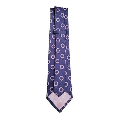 TM Lewin Purple Lilac Ring Pattern Silk Tie Mens Vintage Retro Wedding Formal Designer Classic