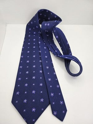 Paul Smith Silk Tie Mens Blue Purple Floral Daisy Vtg Wedding Neck Tie Clearance Vintage Retro