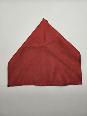 Mens Pocket Square Red Vtg Retro Wedding Pre-Loved Vintage Poly 8''-10'' Silk Handkerchief