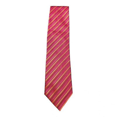 The Savile Row Red and Orange Striped Silk Tie Mens Vintage Retro Wedding Formal Designer
