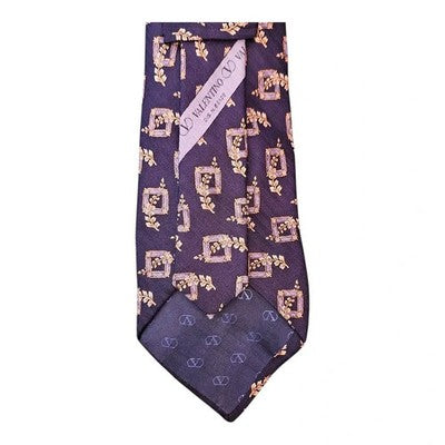 Valentino Navy Blue Silk Tie Mens Vintage Retro Wedding Formal Designer Classic Necktie
