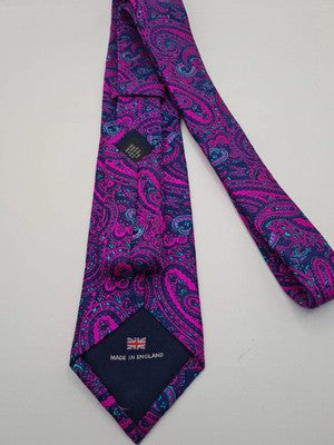 Bright Purple Paisley pattern Mens Silk Tie Classic Designer Necktie BX3 Vintage Retro Wedding