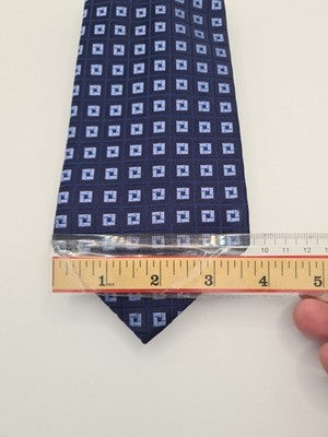 Charles Tyrwhitt Blue Square Geometric Silk Tie | Designer Mens Tie UK  BX2 Vintage Retro