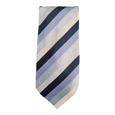 Austin Reed Blue Shades Striped Silk Tie Mens Vintage Retro Wedding Formal Designer Classic