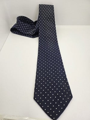 Polo Ralph Lauren Silk Tie Mens Blue White Polka Dot Vtg Wedding Neck Clearance Vintage Retro