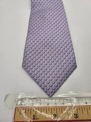 Reef Knots Silk Tie Mens Purple Aqua Shell Seashell Wedding Neck Tie Vintage Retro Formal