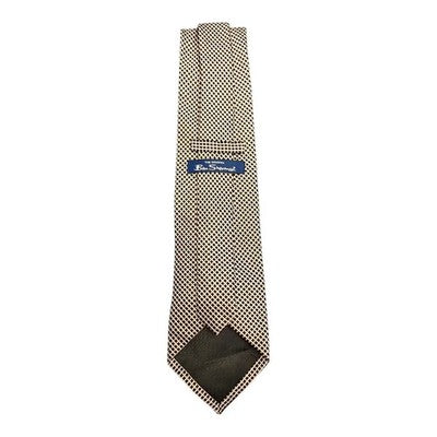 Ben Sherman Black Brown and White Woven Silk Tie Mens Vintage Retro Wedding Formal Designer