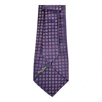 Erre Enne Como Purple Geometric Silk Tie Mens Vintage Retro Wedding Formal Designer Classic