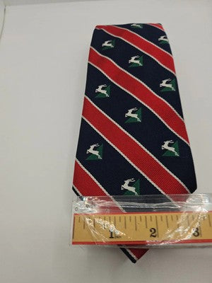 Turnbull and Asser Deer Pattern Blue Mens Silk Tie Wedding Formal Neck Tie BX17 Vintage Retro