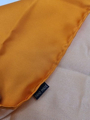 Silk Pocket Square Mens Orange Plain Vtg Wedding Handkerchief Hankie Formal Suit Vintage