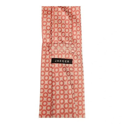 Jaeger Pale Pink Geometric Silk Tie Mens Vintage Retro Wedding Formal Designer Classic Necktie