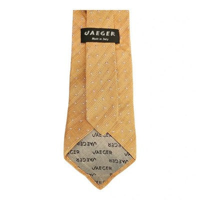 Jaeger Mustard Birdseye Silk Tie Mens Vintage Retro Wedding Formal Designer Classic Necktie