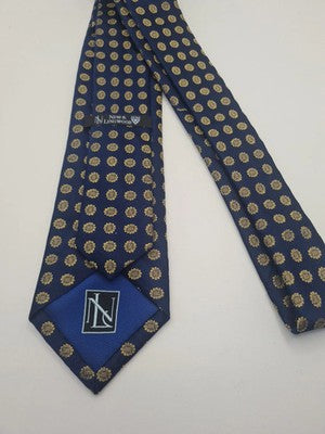 New and Lingwood Blue Pattern Mens Silk Tie Classic Designer Necktie Formal BX9 Vintage Retro