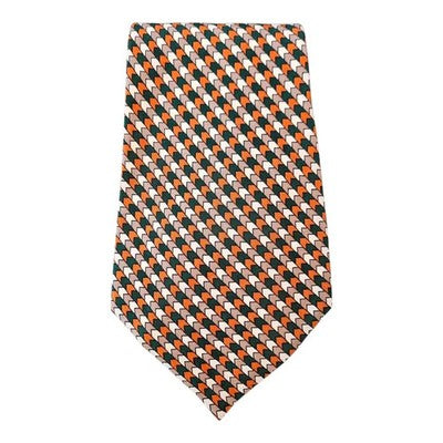 Tino Cosma Vintage Wide Green and Orange Silk Tie Mens Retro Wedding Formal Designer Classic