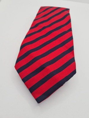 Liberty Red / Blue Striped Vintage Silk Tie | Designer Mens Tie UK  BX2 Retro We Wedding Formal