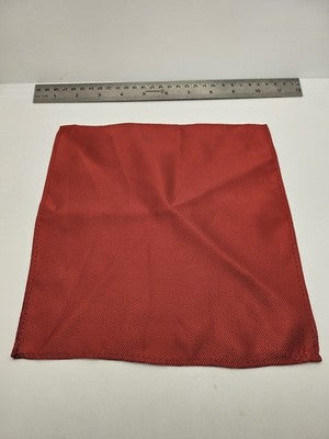 Mens Pocket Square Red Vtg Retro Wedding Pre-Loved Vintage Poly 8''-10'' Silk Handkerchief