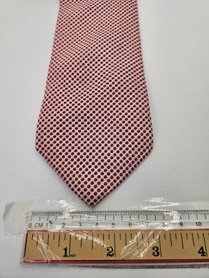 Charles Tyrwhitt Silk Tie Mens Red White Polka Dot Textured Wedding Neck Tie Vintage Retro