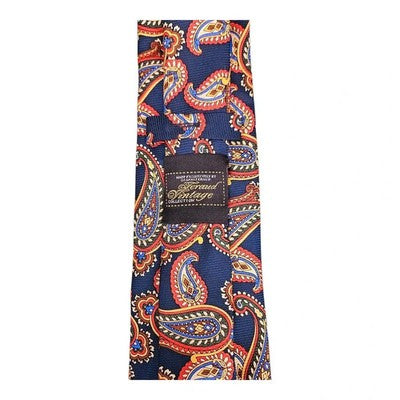 Feraud Vintage Blue Paisley Colourful Silk Tie Mens Retro Wedding Formal Designer Classic