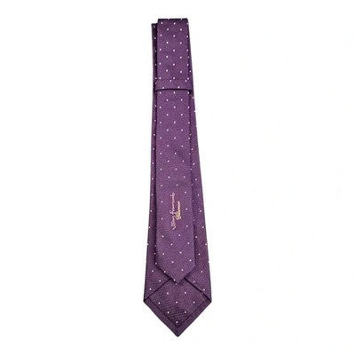 John Francomb Purple and White Spotted Silk Tie Mens Vintage Retro Wedding Formal Designer