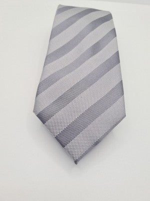 Ted Baker Grey / Silver Stripe Wedding Silk Tie | Designer Mens Tie UK  BX2 Vintage Retro