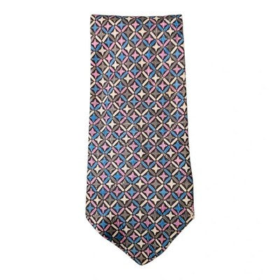 Santo Stefano Black Diamond Colourful Italian Silk Tie Mens Vintage Retro Wedding Formal