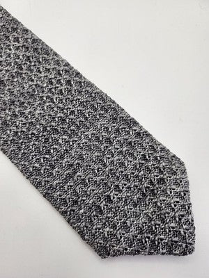 Be Me My Suit and Tie Skinny Knitted Grey Tie Men Woven Square End Necktie Mod Mens Vintage