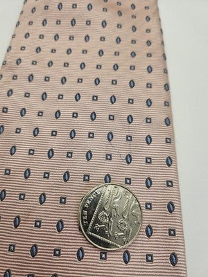 Ermenegildo Zegna Silk Tie Mens Pink Blue Geometric Spots Wedding Clearance Vintage Retro