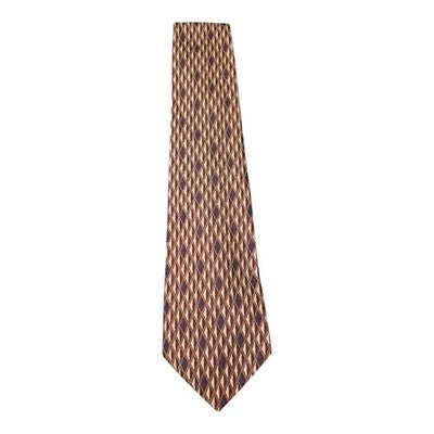 Madison Avenue By Gelger Vintage Gold and Red Diamond Tie Mens Retro Wedding Formal Designer