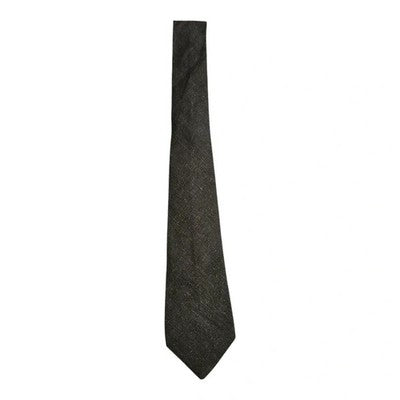 Thin Grey Retro Cotton Poly Tie Mens Vintage Wedding Formal Designer Classic Necktie Business