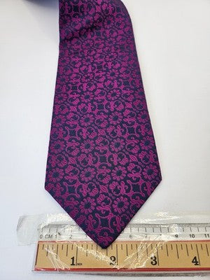 Charles Tyrwhitt Silk Tie Mens Pink Navy Floral Vtg Wedding Neck Tie Vintage Retro Formal