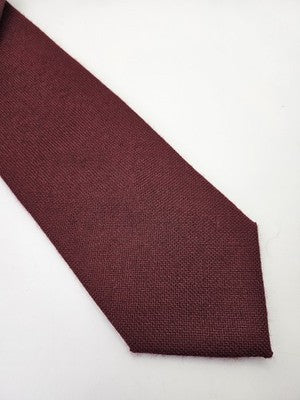 Pierre Van Buck Wool Tie Mens Burgundy Red Textured Woven Vtg Wedding Neck Tie Vintage Retro