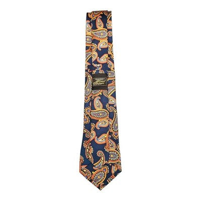 Feraud Vintage Blue Paisley Colourful Silk Tie Mens Retro Wedding Formal Designer Classic