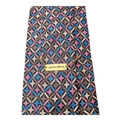 Santo Stefano Black Diamond Colourful Italian Silk Tie Mens Vintage Retro Wedding Formal