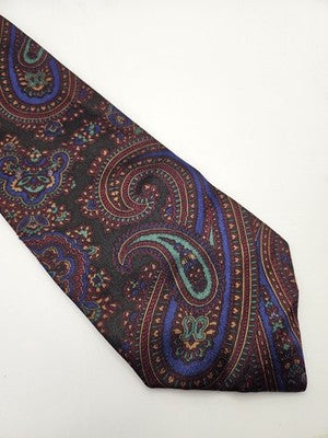 Liberty Silk Tie Mens Multicoloured Paisley Vtg Wedding Neck Tie Vintage Retro Formal Designer