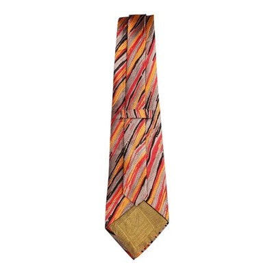 Christian Lacroix Silver Flame Design Silk Tie Mens Vintage Retro Wedding Formal Designer