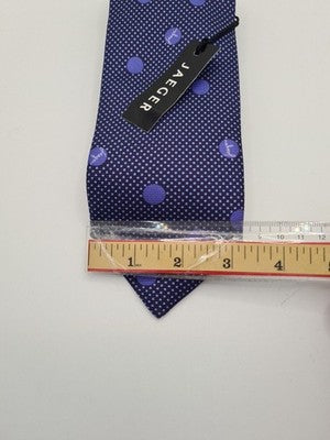 Jaeger NWT Blue Spotted Pattern Mens Silk Tie Classic Designer Necktie BX1 Vintage Retro
