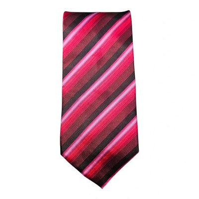 John Lewis Chunky Satin Red and Black Striped Tie Mens Vintage Retro Wedding Formal Designer