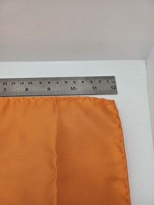 Silk Pocket Square Mens Orange Plain Vtg Wedding Handkerchief Hankie Formal Suit Vintage