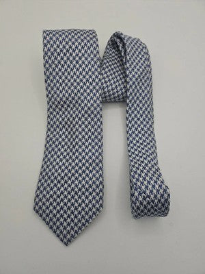 Laco Blue Hounds tooth pattern Mens Wool/Silk Tie Wedding Formal Neck Tie BX15 V Vintage Retro
