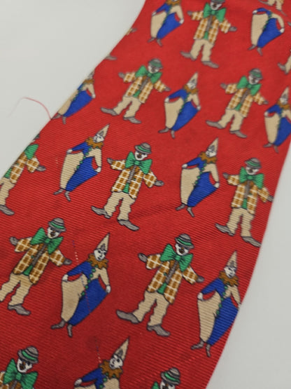 Clown tarot Harrods Tie | Reworked Vintage Mens Tie UK | Statement Novelty BX13