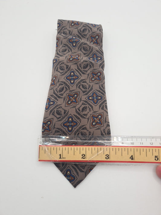 Christian Dior Vintage Brown Pattern Mens Silk Tie Classic Designer Necktie Vintage Mens Tie UK BX10